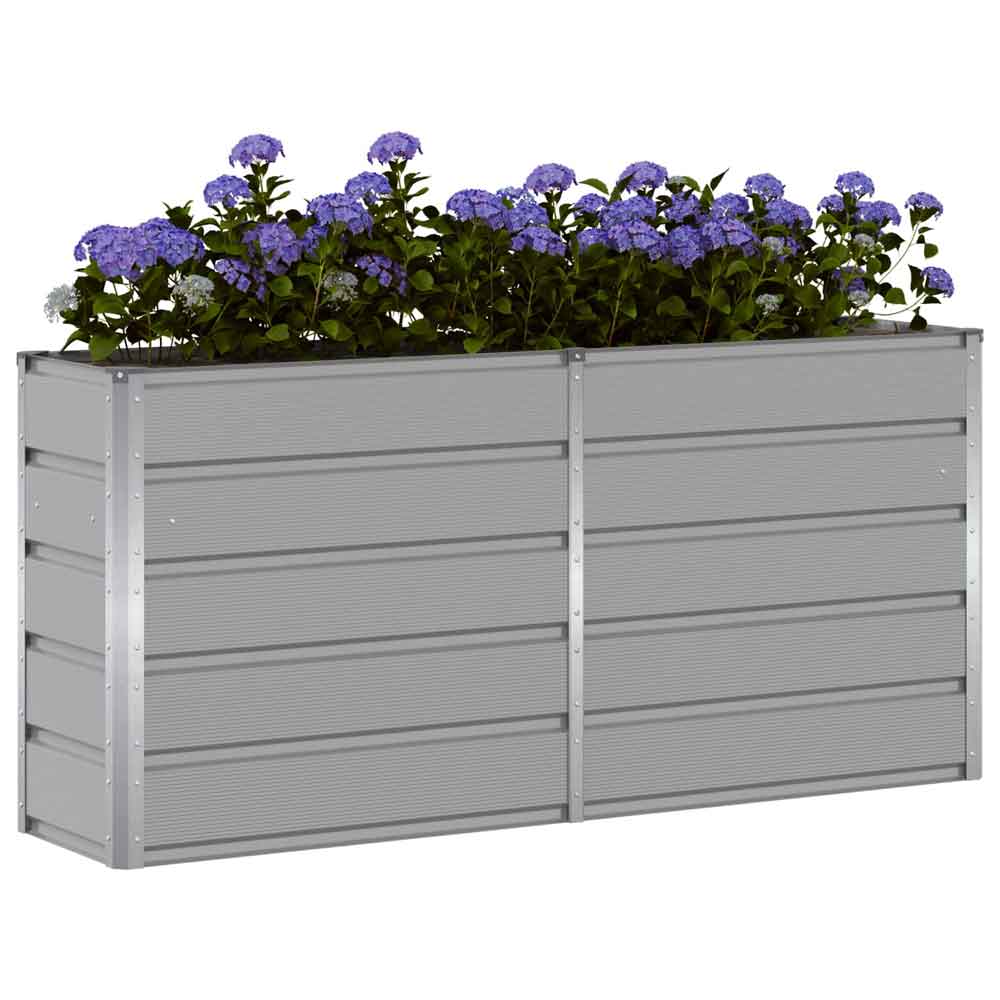 Modenza 160 x 75cm Garden Steel Planter In Light Grey