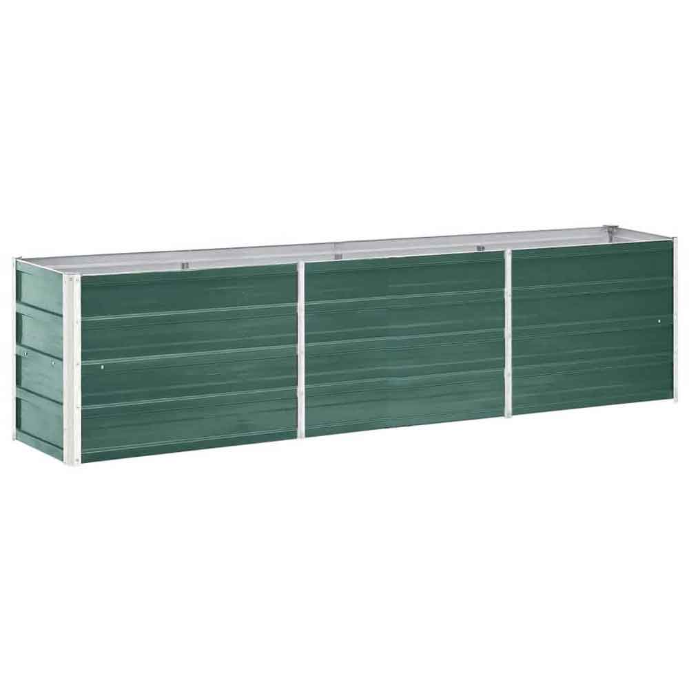 Modenza 240 x 40 x 45cm Garden Galvanised Steel Planter in Green