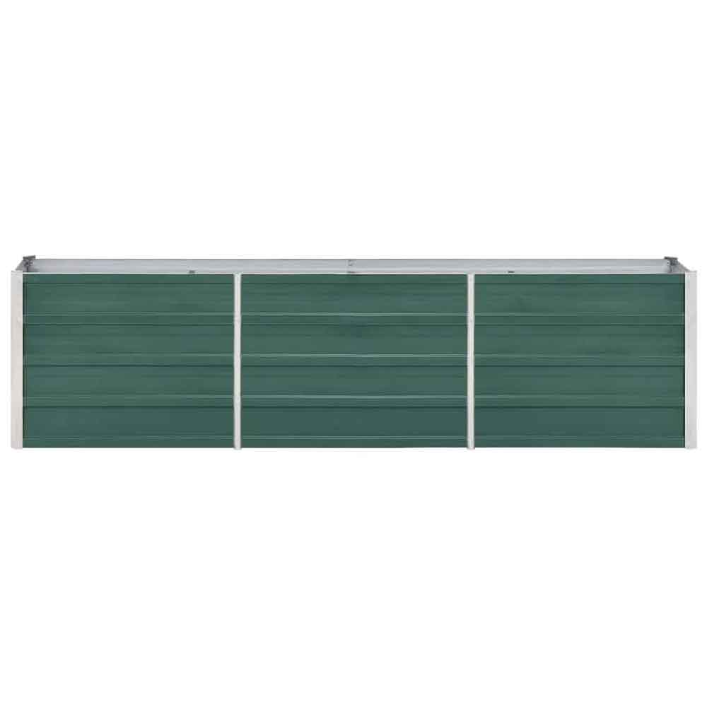 Modenza 240 x 40 x 45cm Garden Galvanised Steel Planter in Green