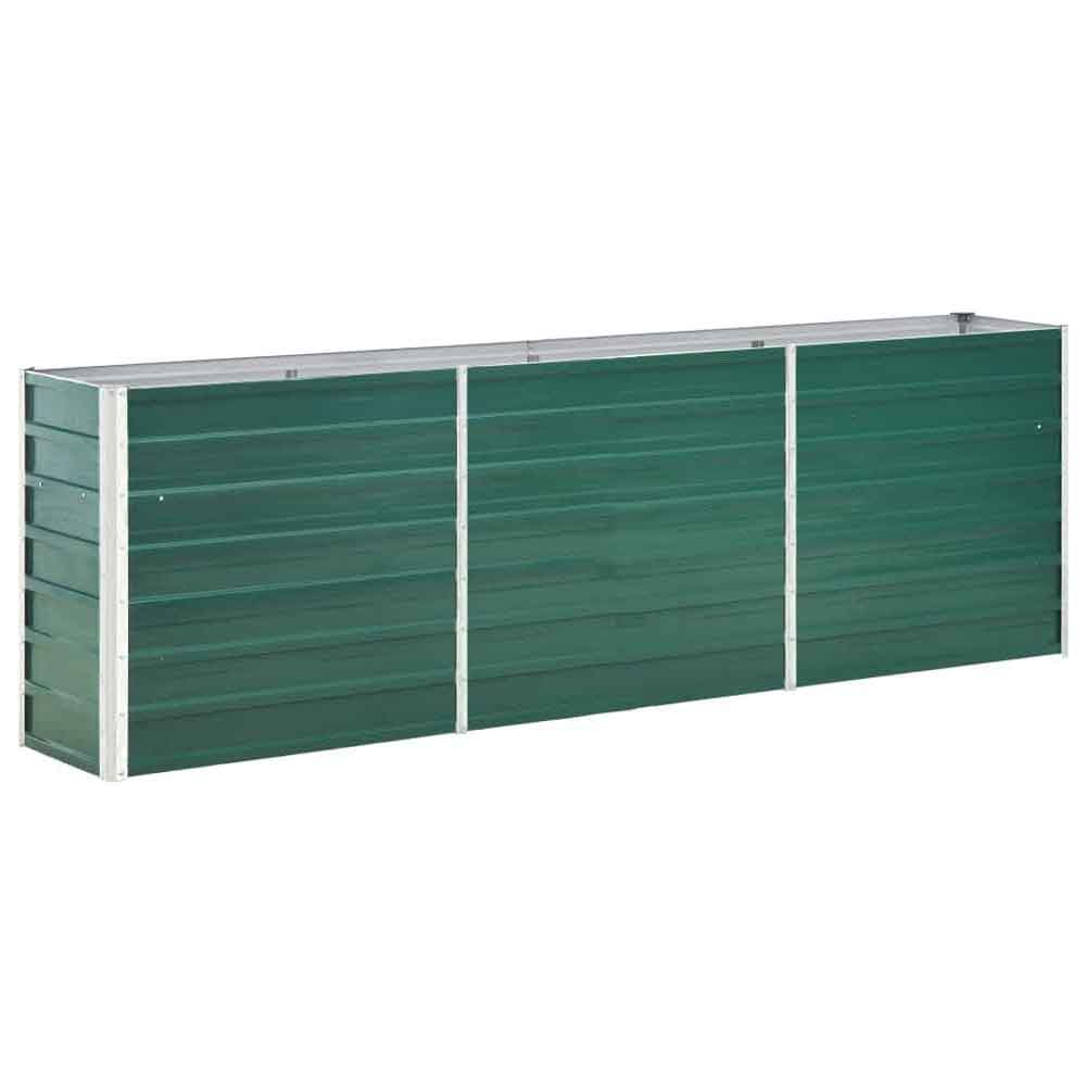 Modenza 240 x 40 x 77cm Garden Galvanised Steel Planter in Green