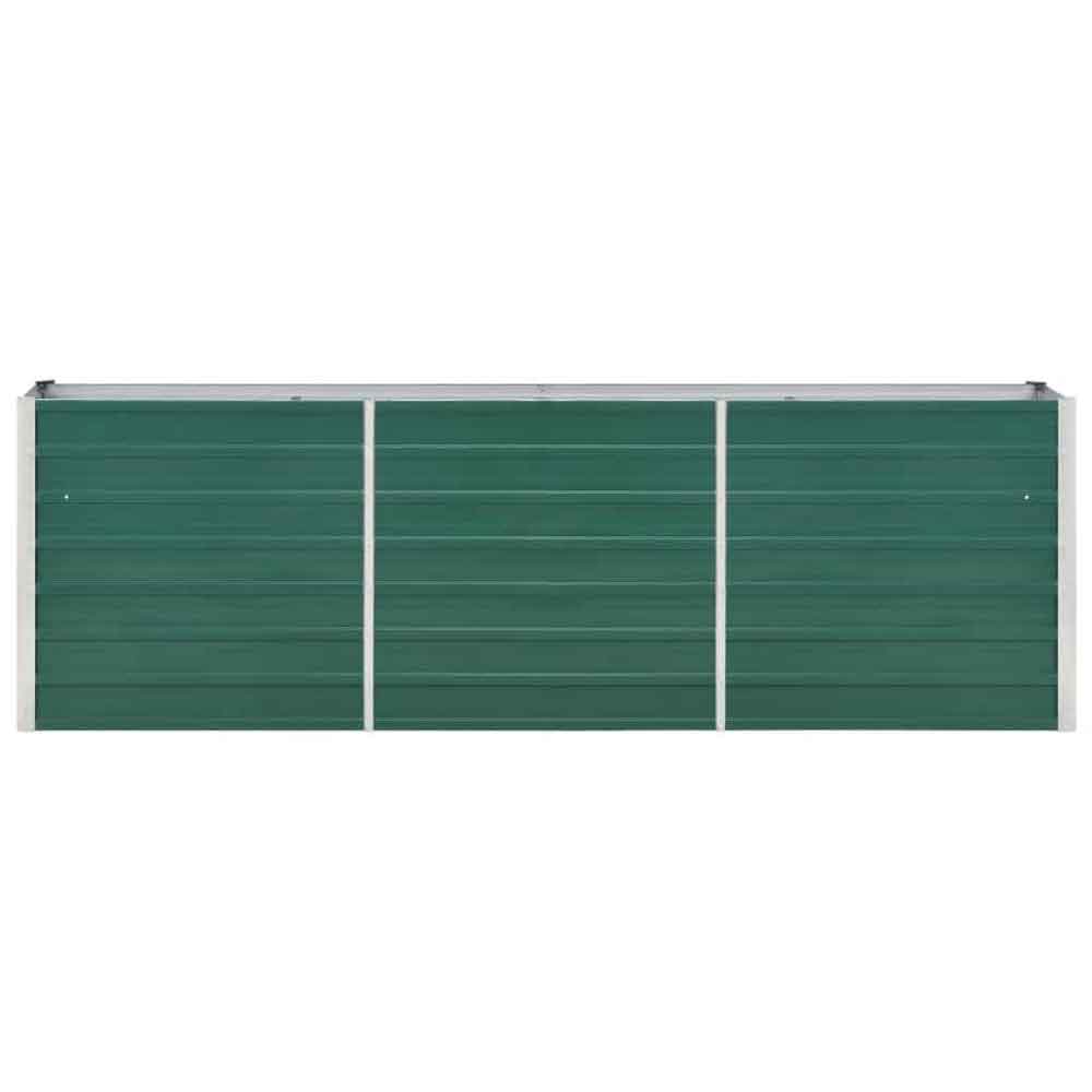 Modenza 240 x 40 x 77cm Garden Galvanised Steel Planter in Green