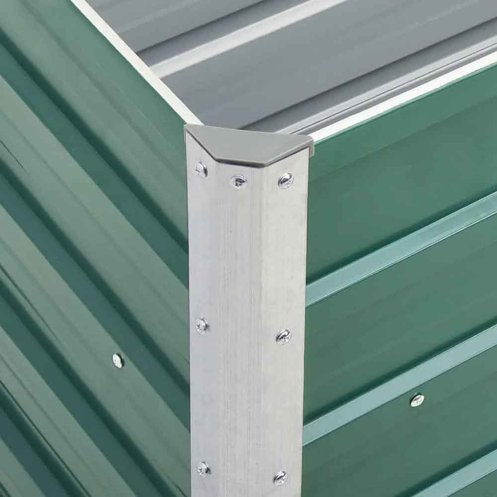 Modenza 240 x 40 x 77cm Garden Galvanised Steel Planter in Green