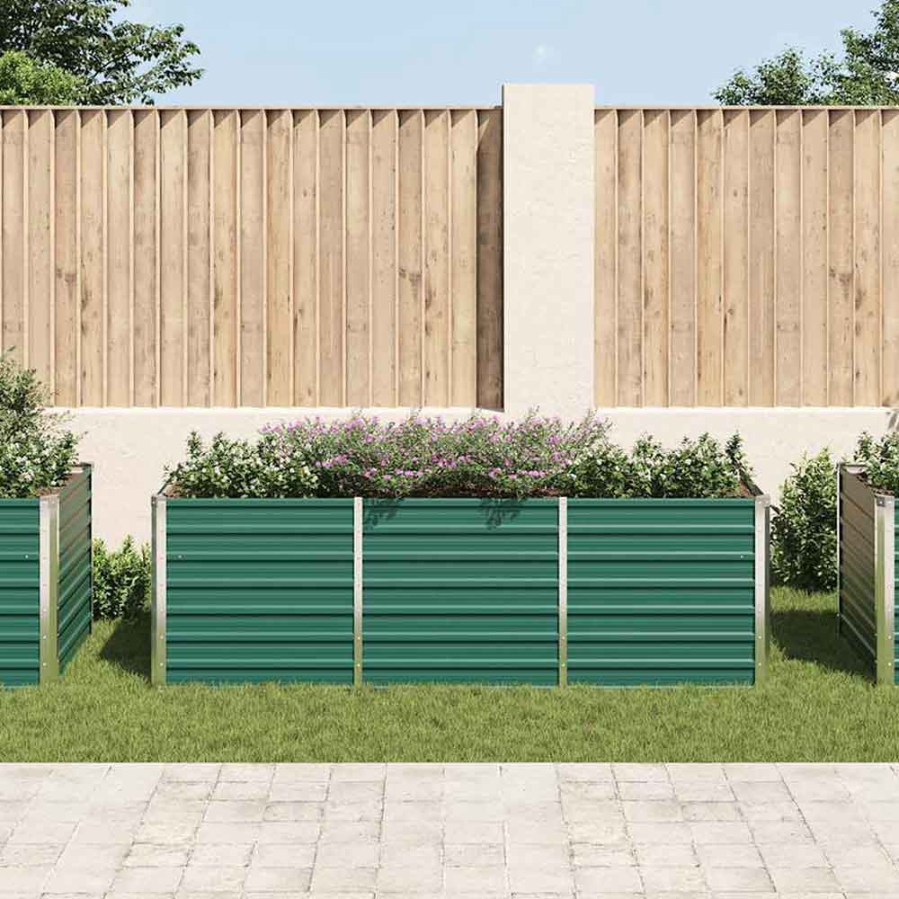 Modenza 240 x 80 x 77cm Garden Galvanised Steel Planter in Green