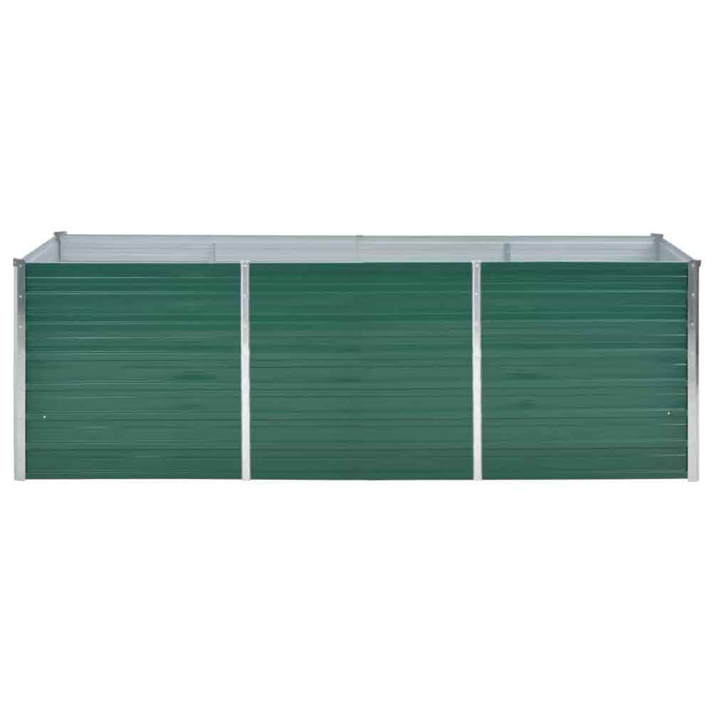 Modenza 240 x 80 x 77cm Garden Galvanised Steel Planter in Green