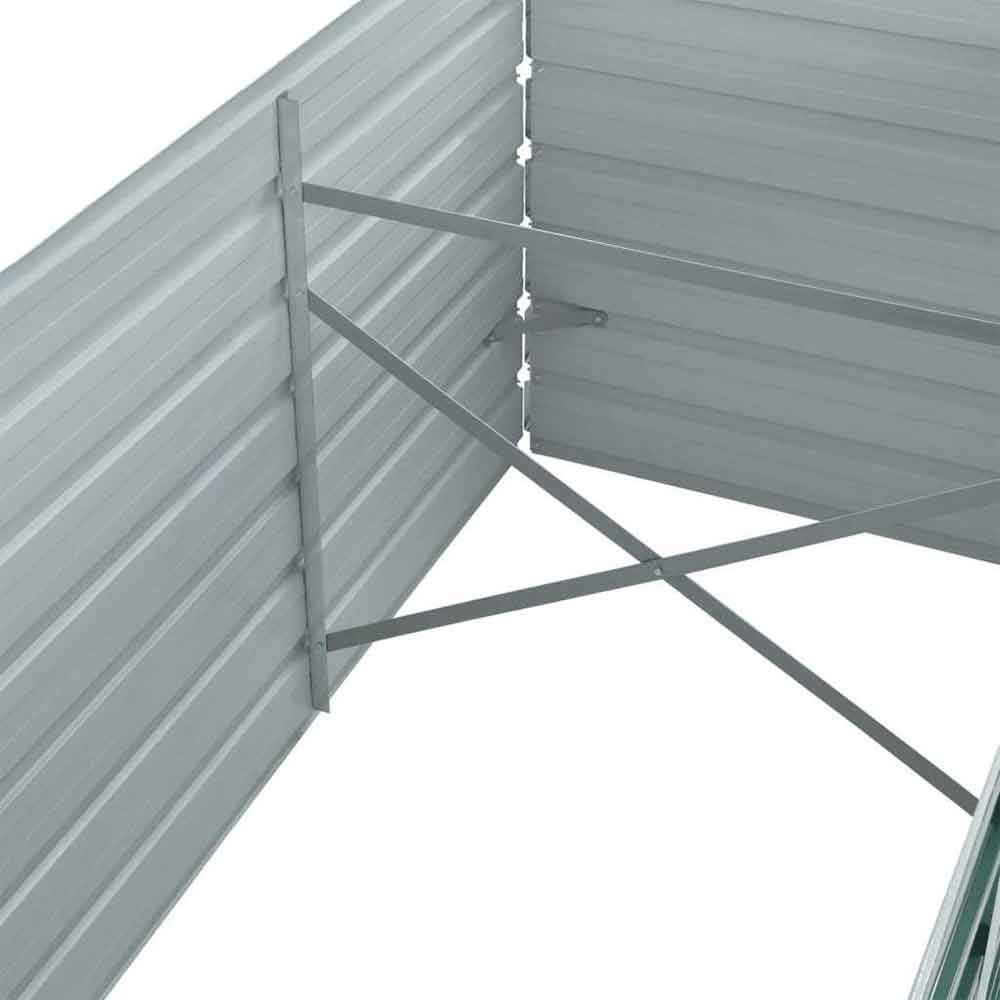 Modenza 240 x 80 x 77cm Garden Galvanised Steel Planter in Green