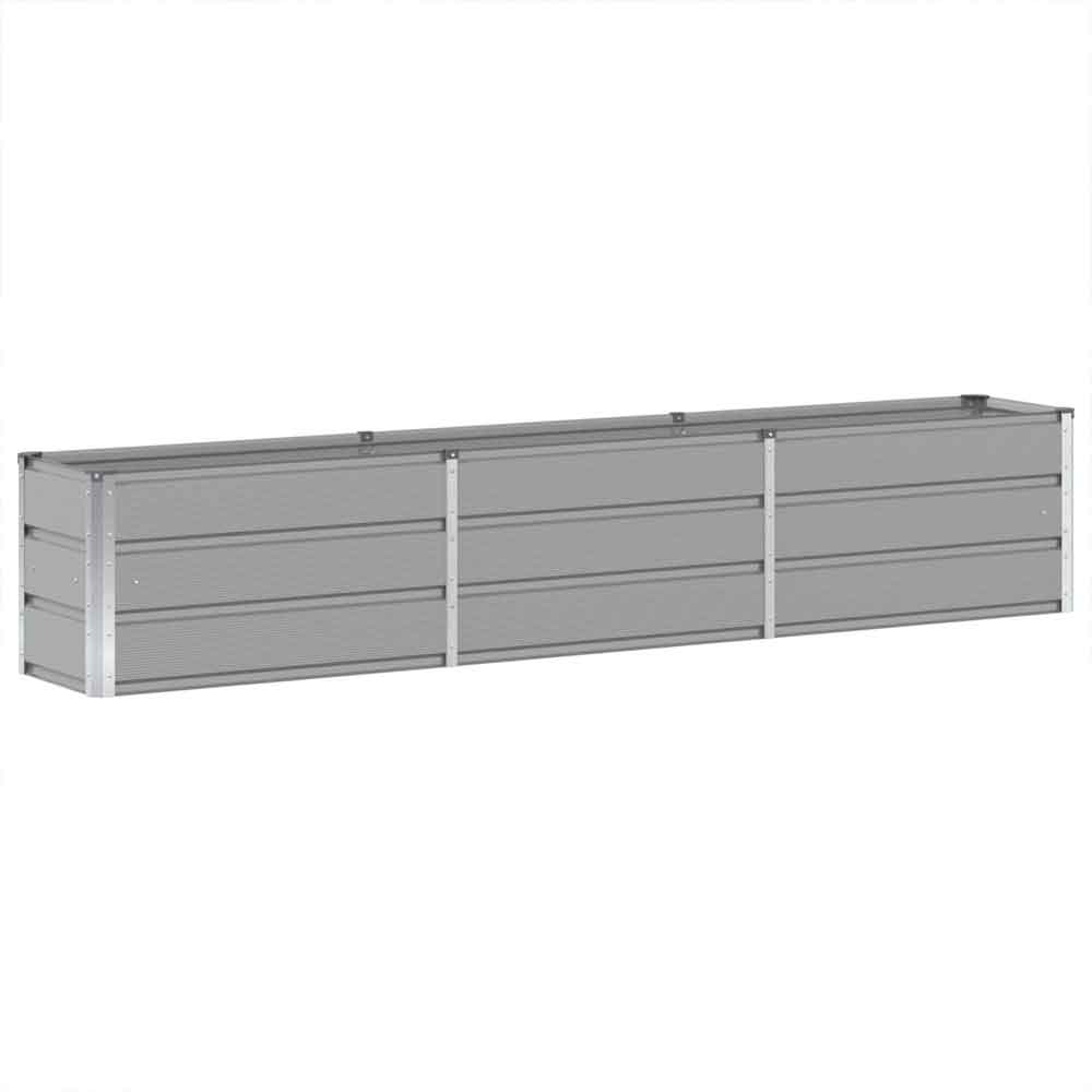 Modenza 240 x 45cm Garden Steel Planter In Light Grey