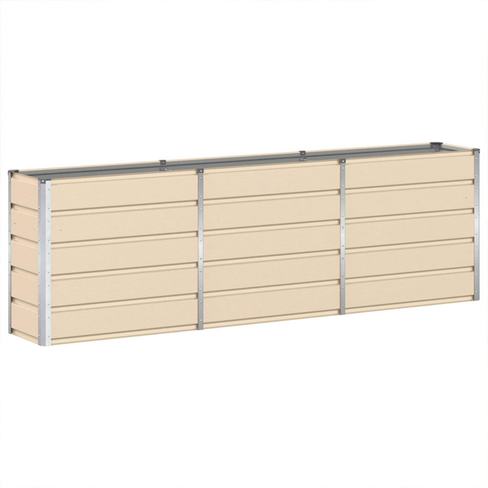 Modenza 240 x 75cm Garden Steel Planter In Ivory