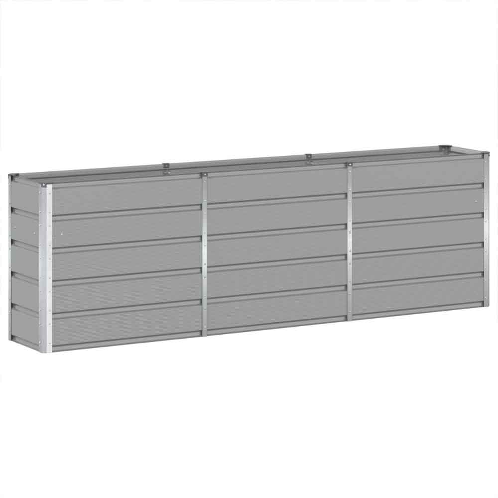 Modenza 240 x 75cm Garden Steel Planter In Light Grey