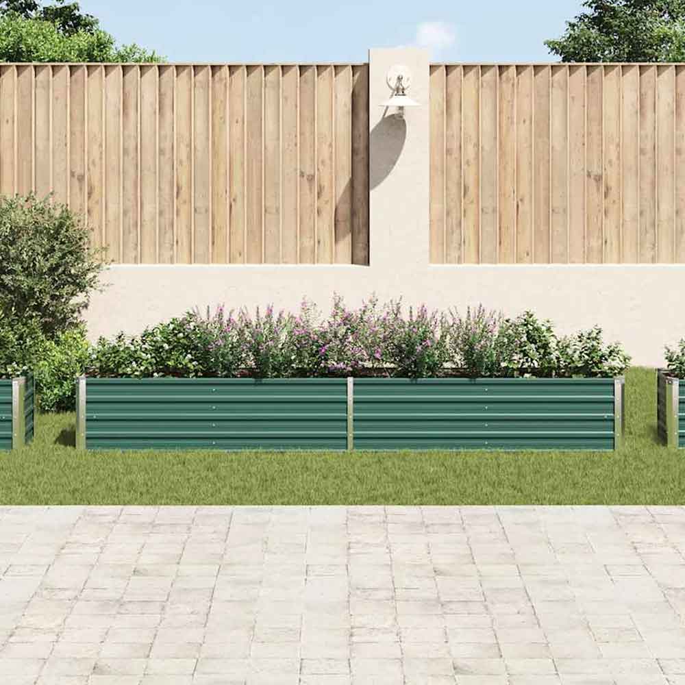 Modenza 320 x 40 x 45cm Garden Galvanised Steel Planter in Green