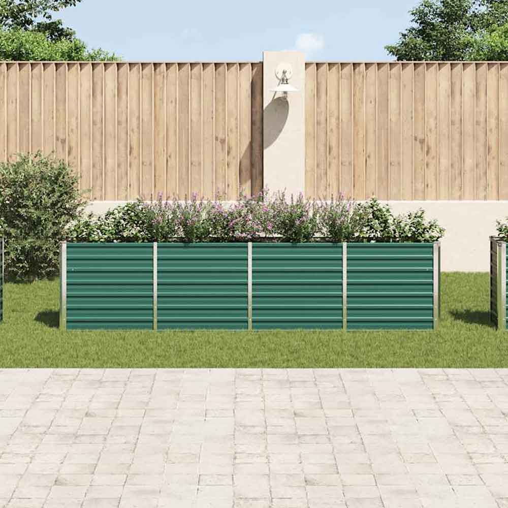 Modenza 320 x 40 x 77cm Garden Galvanised Steel Planter in Green