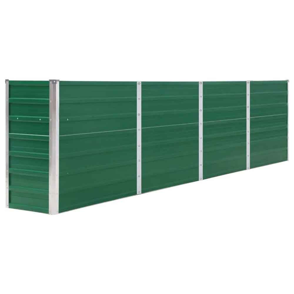 Modenza 320 x 40 x 77cm Garden Galvanised Steel Planter in Green