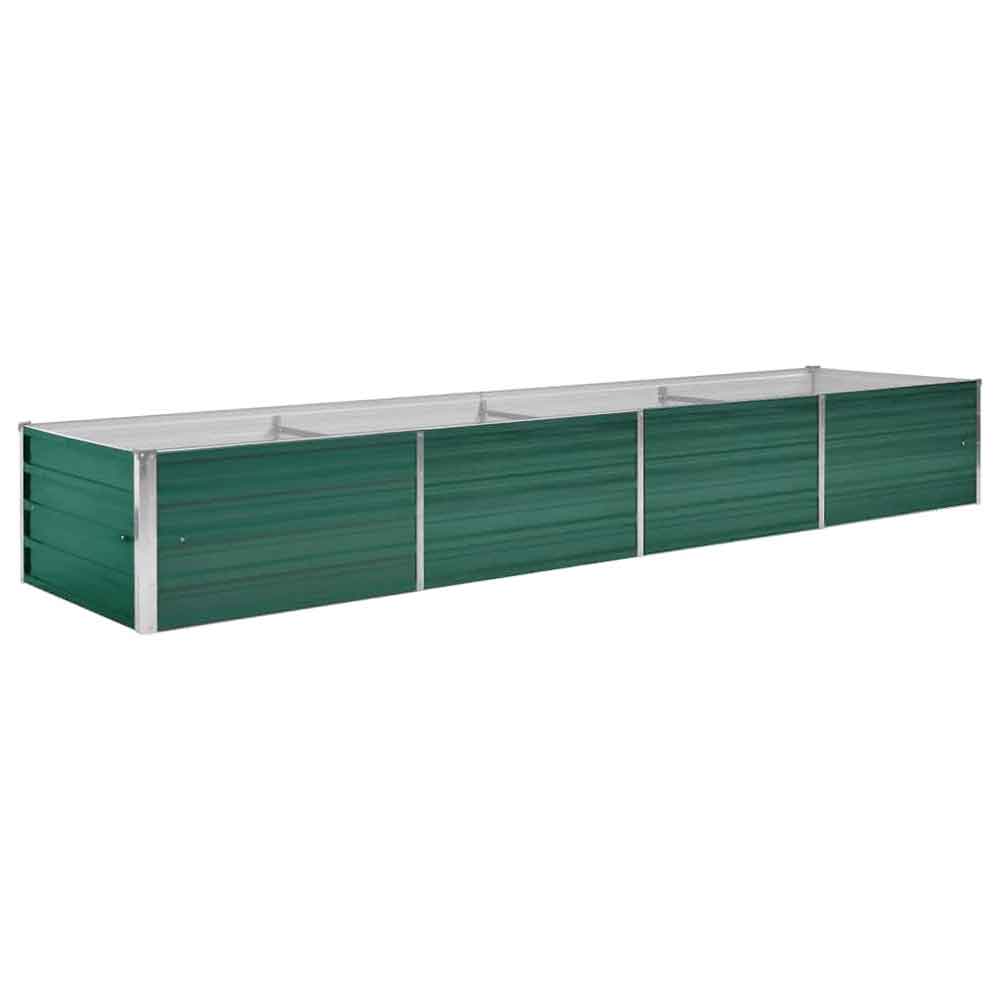 Modenza 320 x 80 x 45cm Garden Galvanised Steel Planter in Green