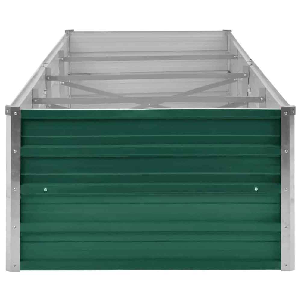 Modenza 320 x 80 x 45cm Garden Galvanised Steel Planter in Green