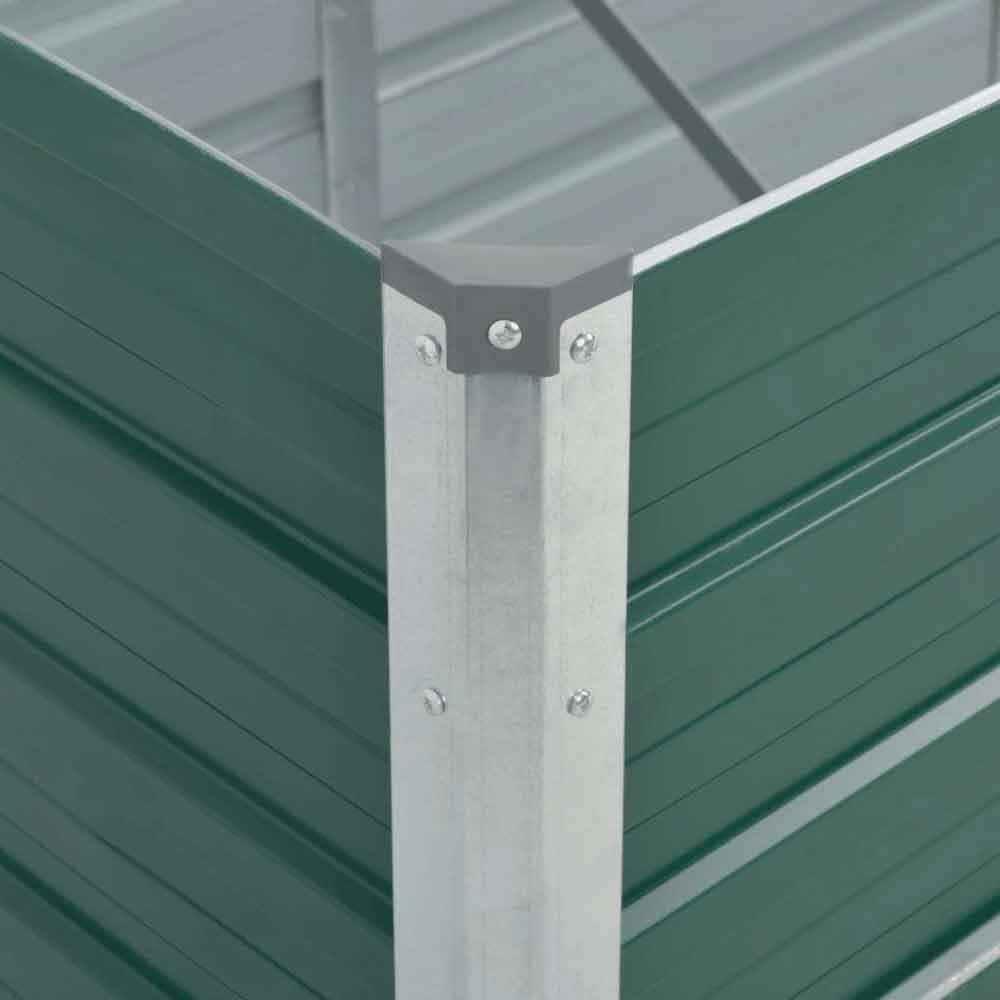 Modenza 320 x 80 x 45cm Garden Galvanised Steel Planter in Green