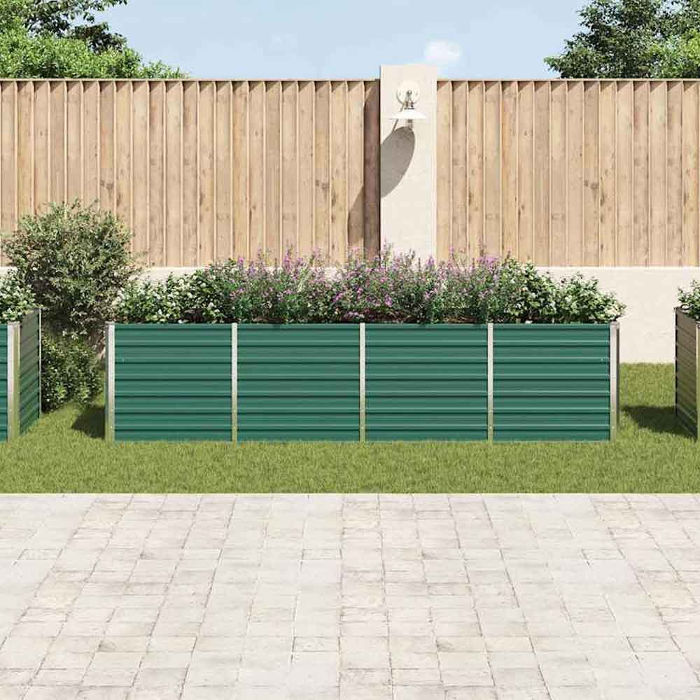Modenza 320 x 80 x 77cm Garden Galvanised Steel Planter in Green