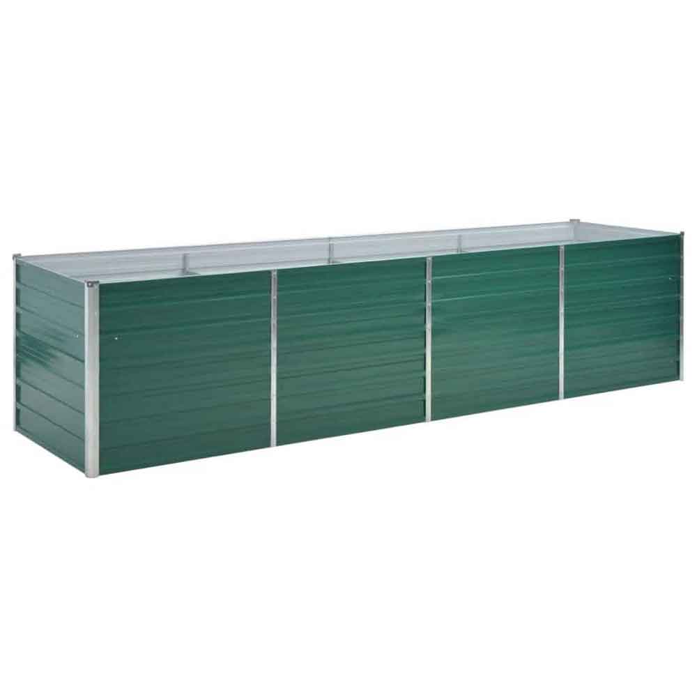 Modenza 320 x 80 x 77cm Garden Galvanised Steel Planter in Green