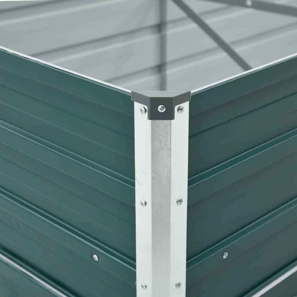 Modenza 400 x 80 x 77cm Garden Galvanised Steel Planter in Green