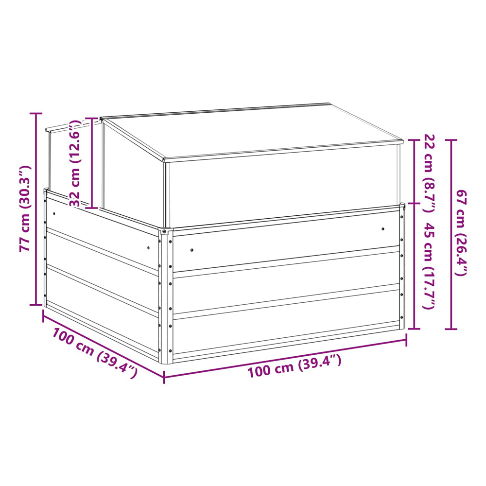 Modenza Garden Galvanised Steel Planter In Anthracite