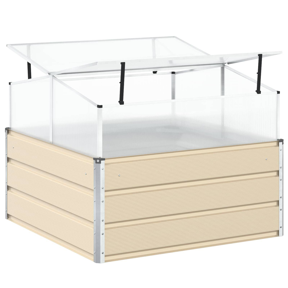 Modenza Garden Galvanised Steel Planter In Ivory