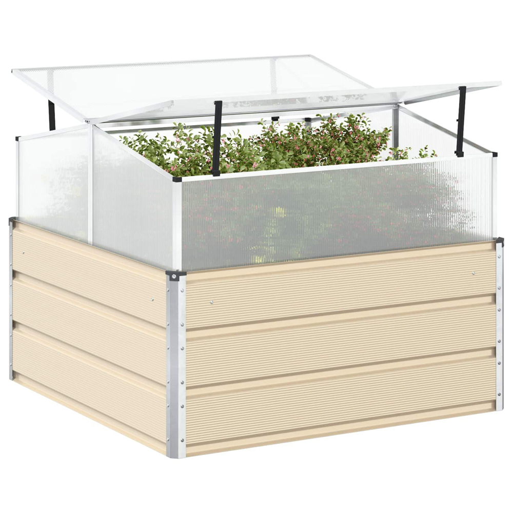 Modenza Garden Galvanised Steel Planter In Ivory