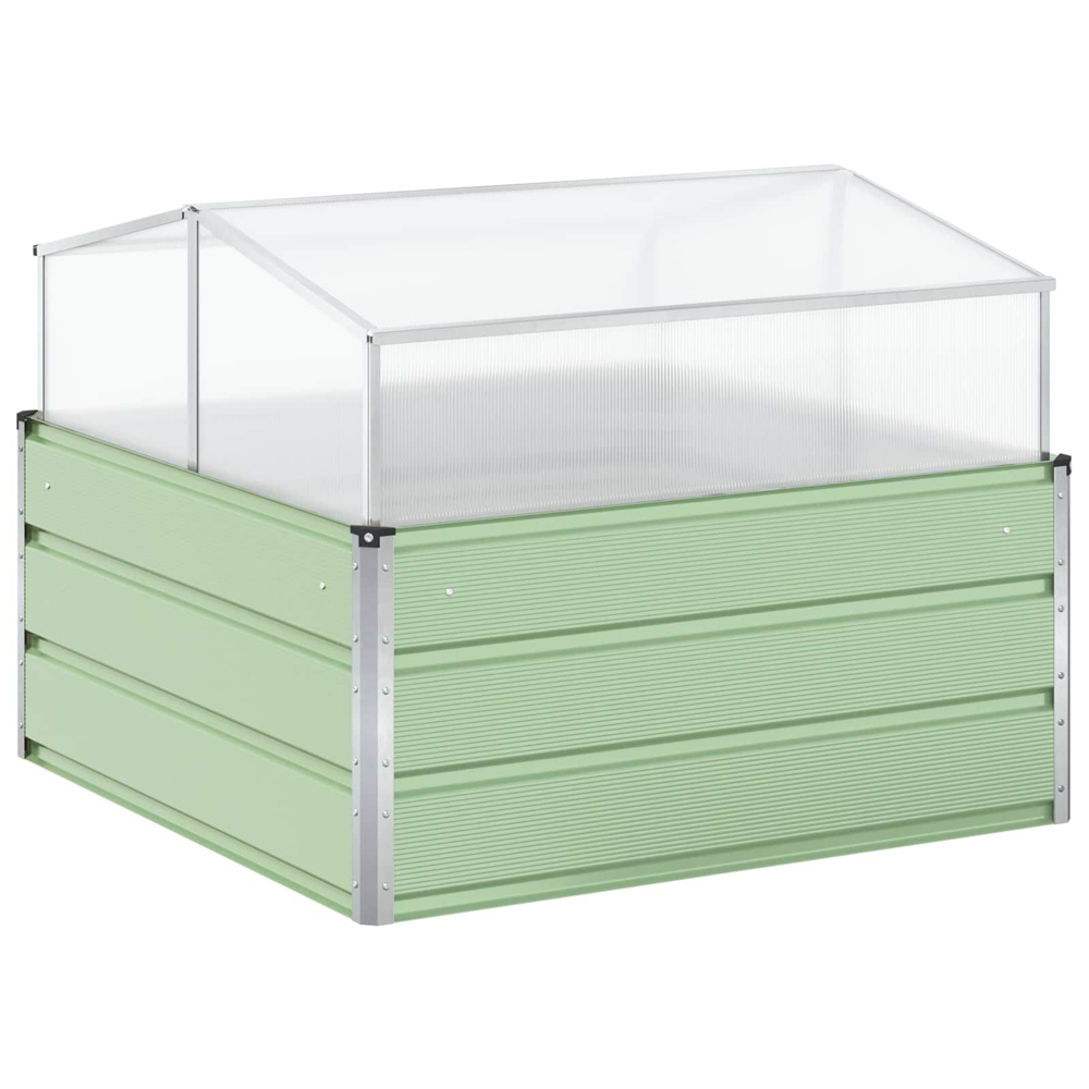 Modenza Garden Galvanised Steel Planter In Light Green