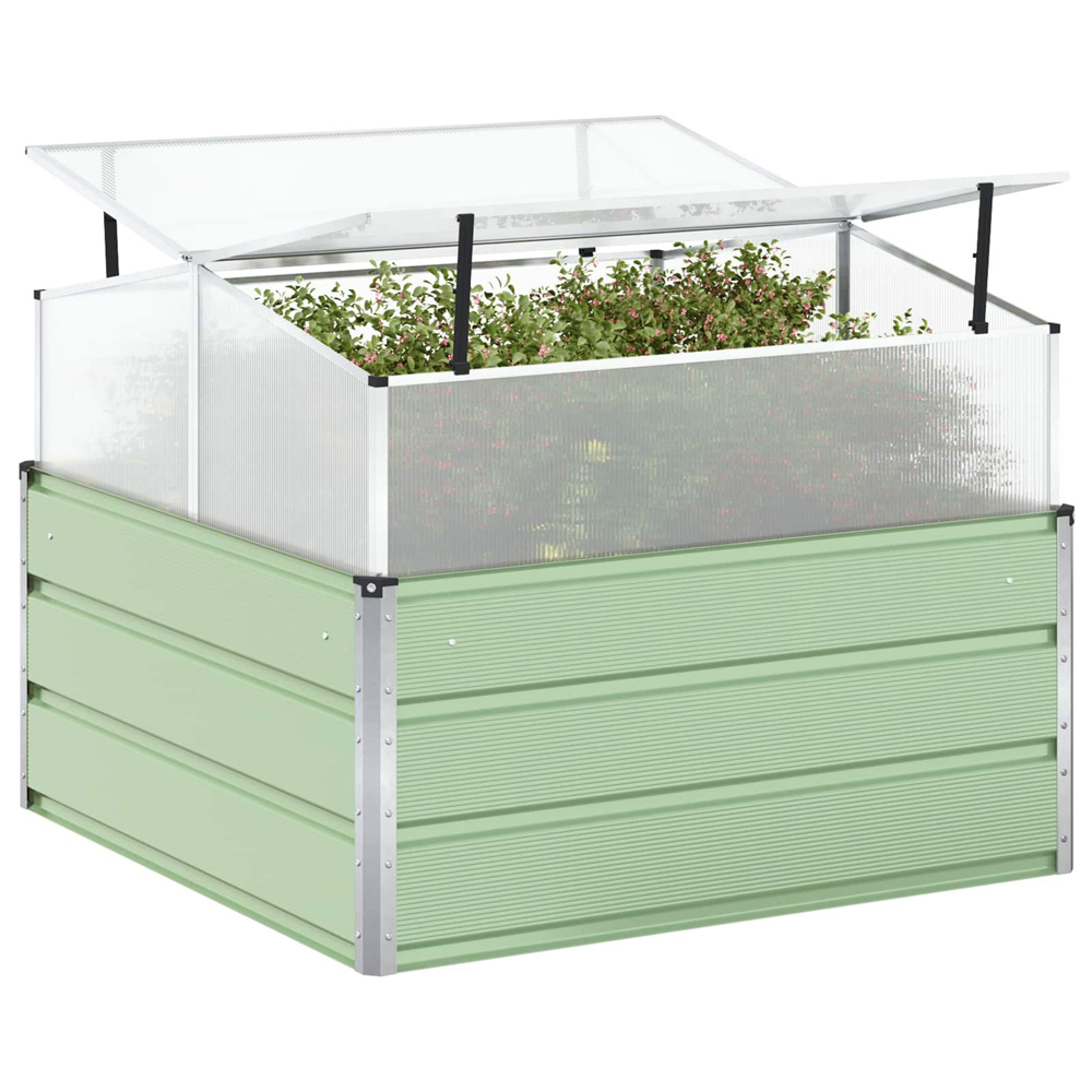 Modenza Garden Galvanised Steel Planter In Light Green