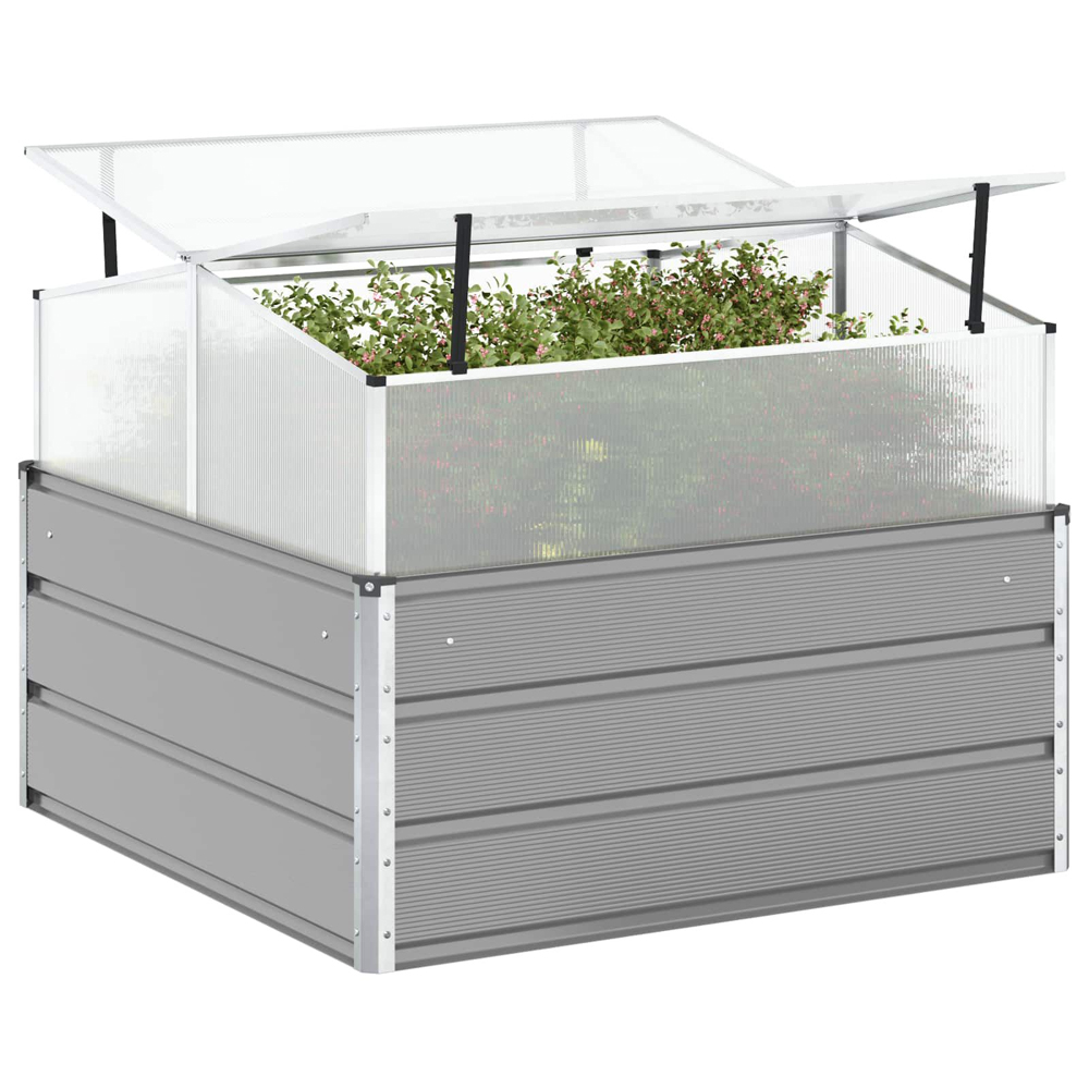 Modenza Garden Galvanised Steel Planter In Light Grey