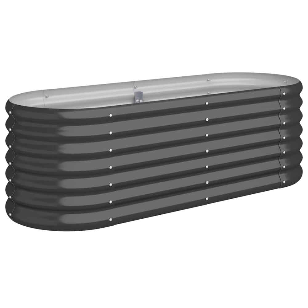 Modenza Oval 114 x 40 x 36cm Garden Galvanised Steel Planter in Anthracite