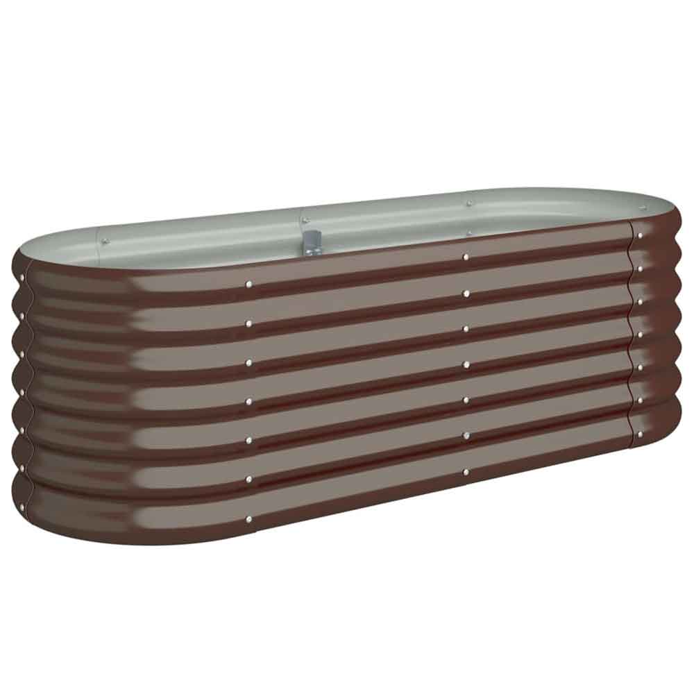 Modenza Oval 114 x 40 x 36cm Garden Galvanised Steel Planter in Brown