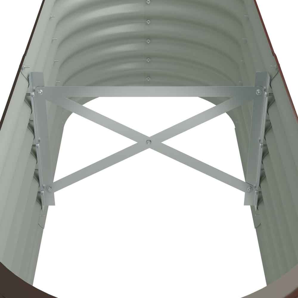 Modenza Oval 114 x 40 x 36cm Garden Galvanised Steel Planter in Brown