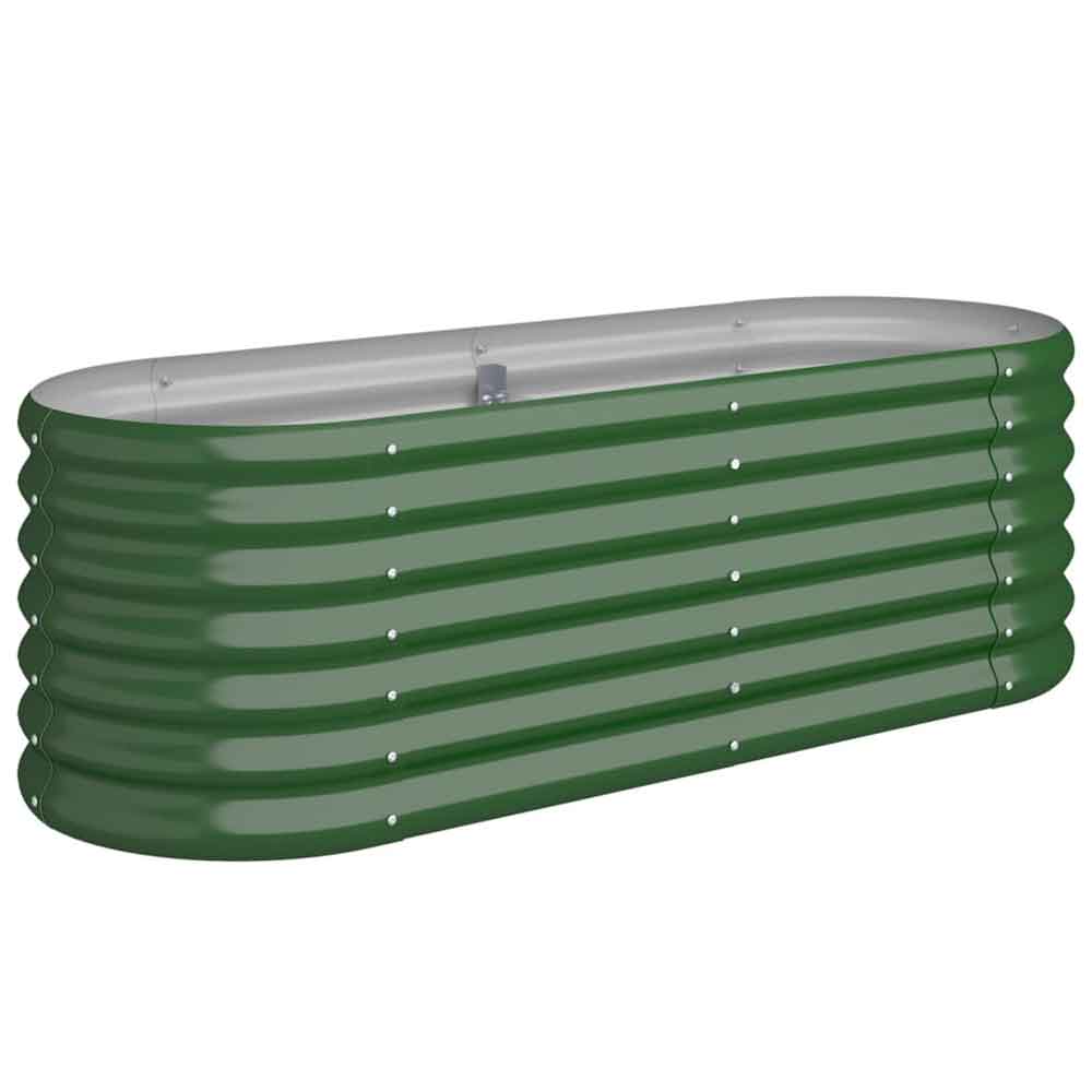 Modenza Oval 114 x 40 x 36cm Garden Galvanised Steel Planter in Green