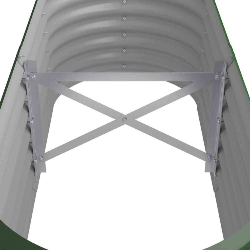 Modenza Oval 114 x 40 x 36cm Garden Galvanised Steel Planter in Green