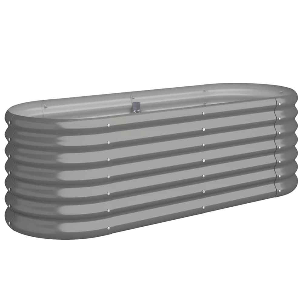 Modenza Oval 114 x 40 x 36cm Garden Galvanised Steel Planter in Grey