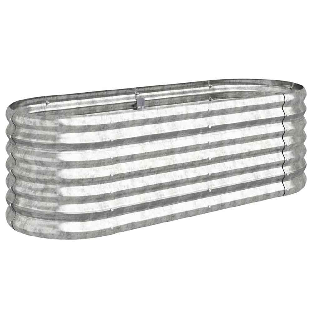Modenza Oval 114 x 40 x 36cm Garden Galvanised Steel Planter in Silver