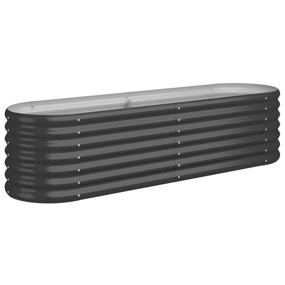 Modenza Oval 152 x 40 x 36cm Garden Galvanised Steel Planter in Anthracite