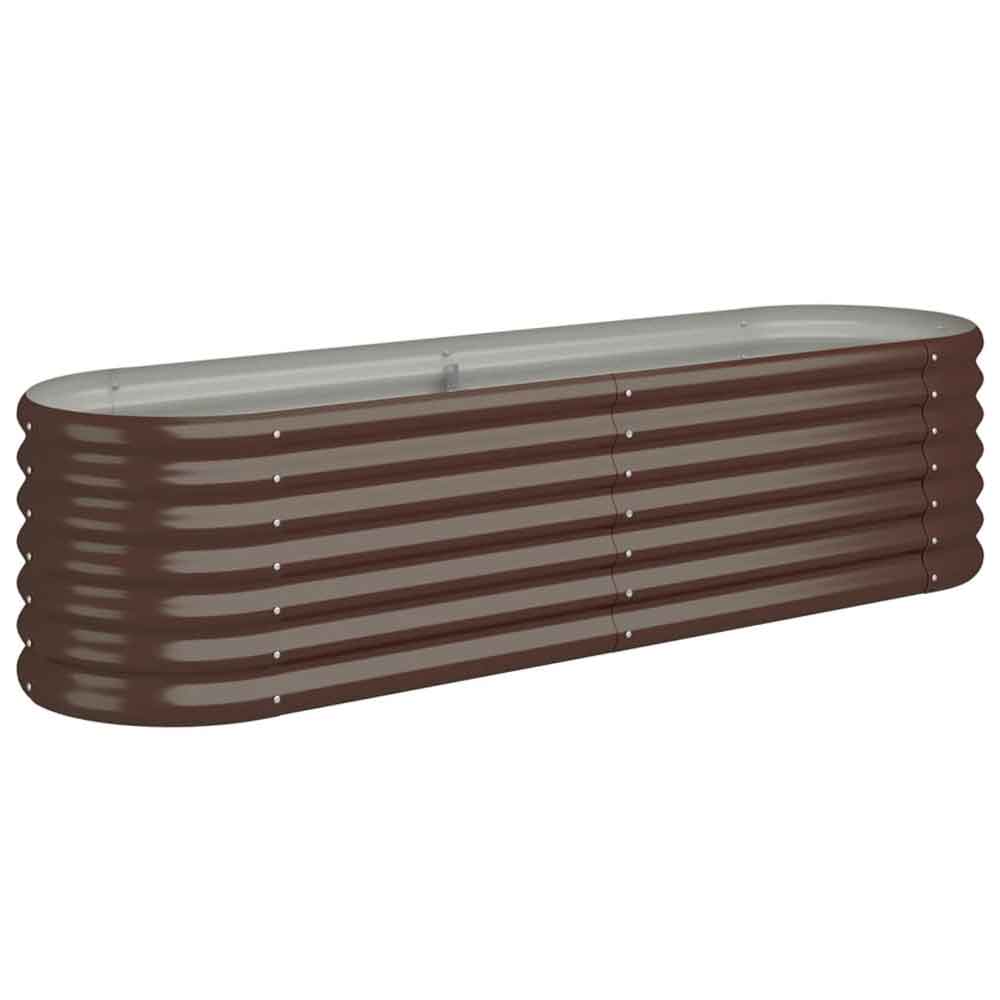 Modenza Oval 152 x 40 x 36cm Garden Galvanised Steel Planter in Brown