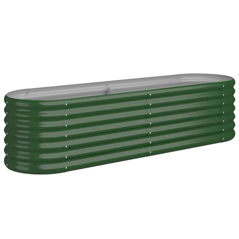 Modenza Oval 152 x 40 x 36cm Garden Galvanised Steel Planter in Green