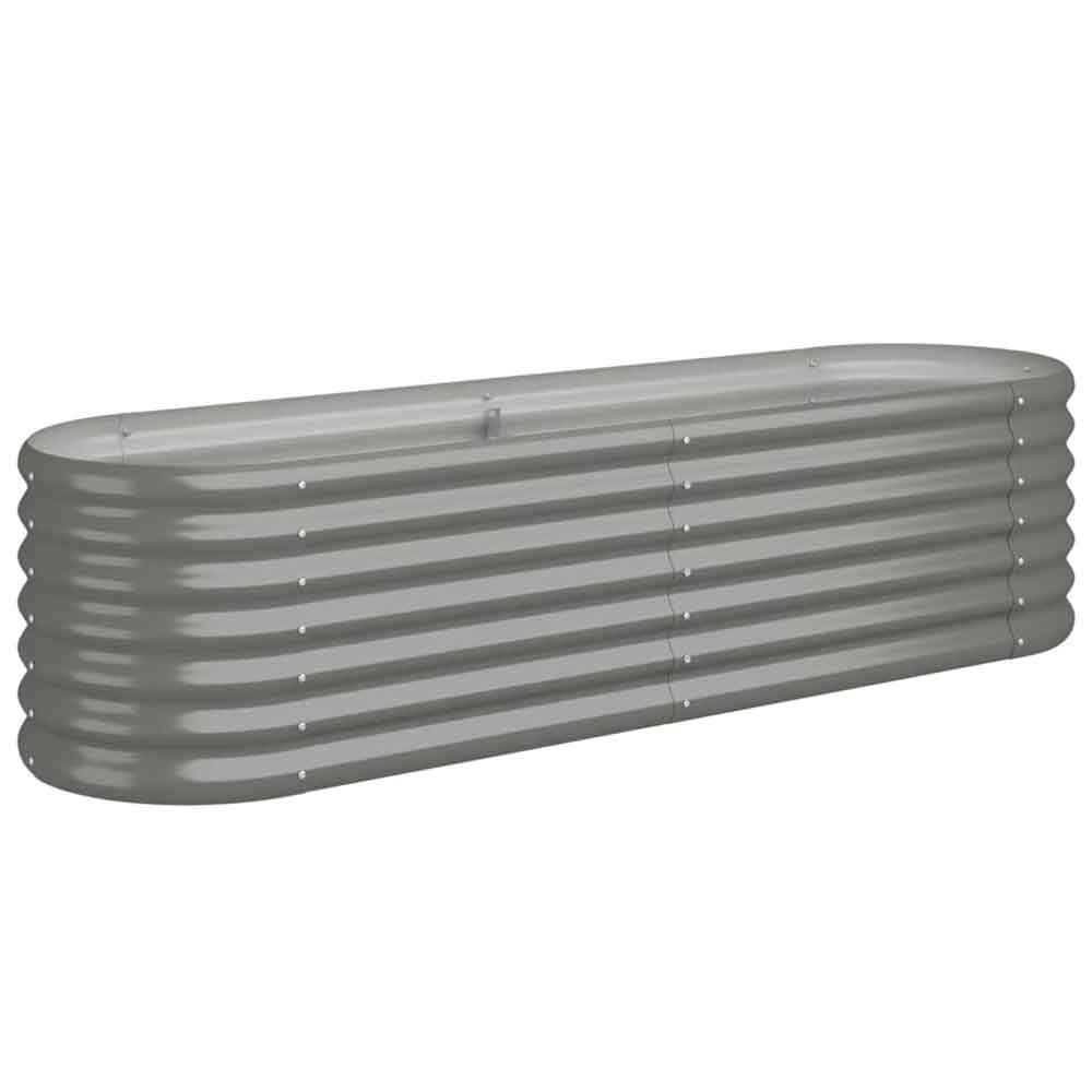 Modenza Oval 152 x 40 x 36cm Garden Galvanised Steel Planter in Grey