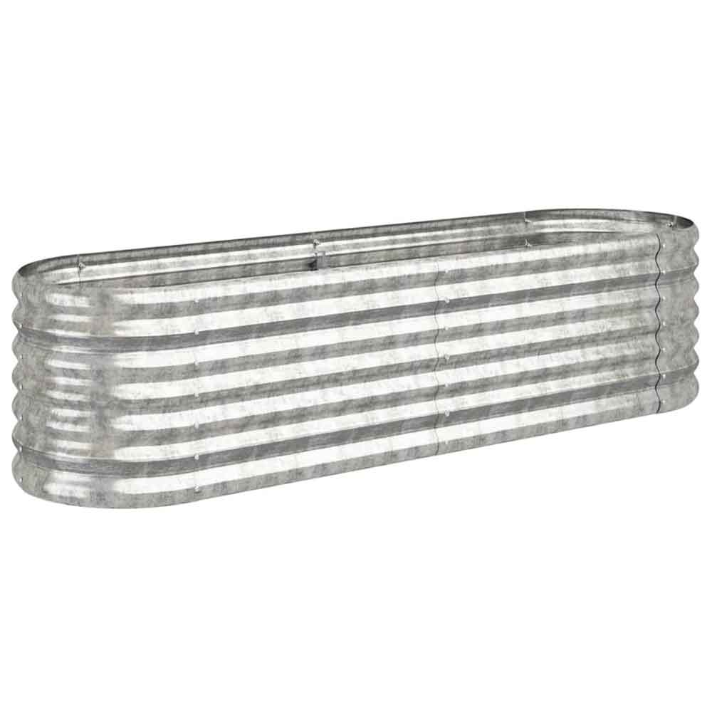 Modenza Oval 152 x 40 x 36cm Garden Galvanised Steel Planter in Silver