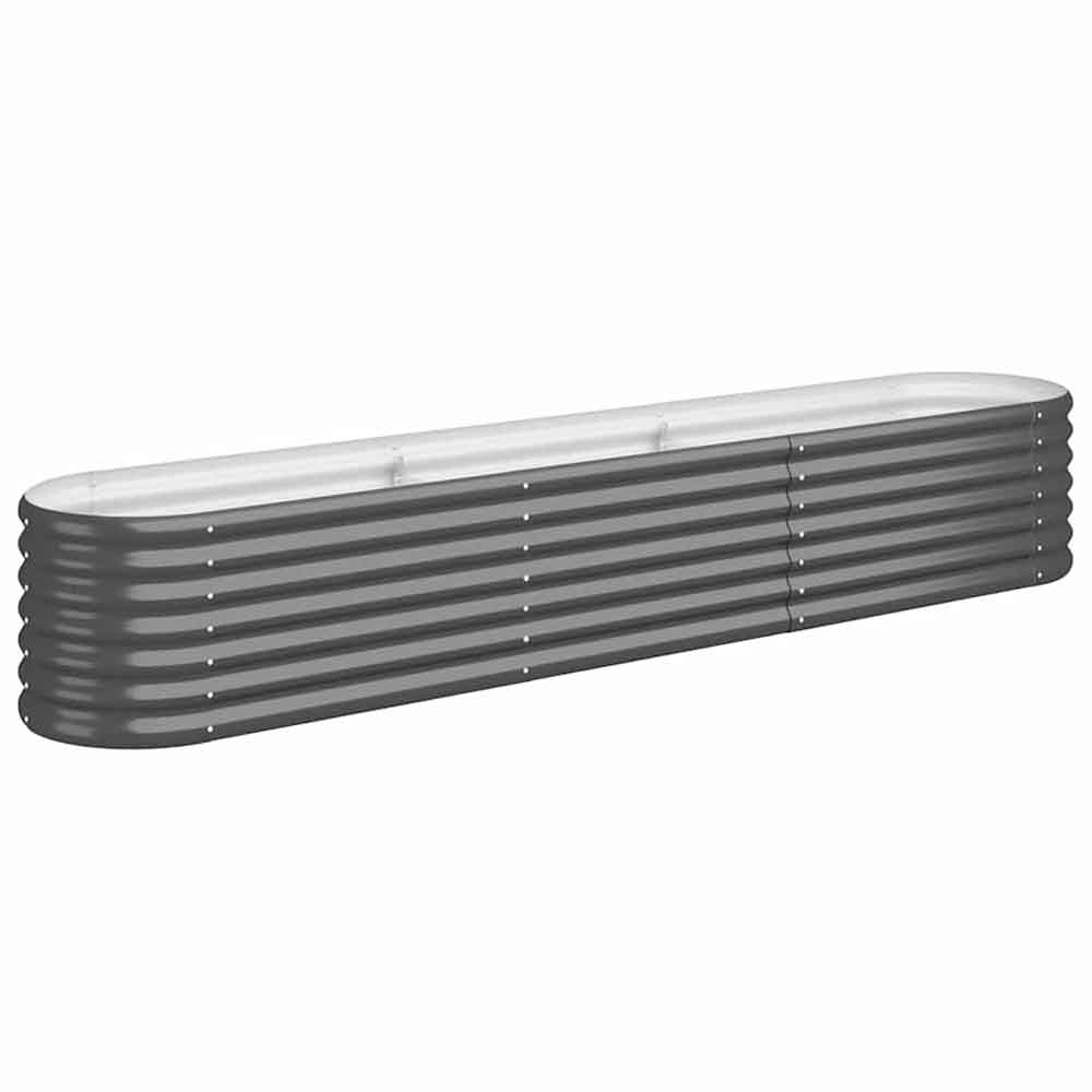 Modenza Oval 224 x 40 x 36cm Garden Galvanised Steel Planter in Anthracite