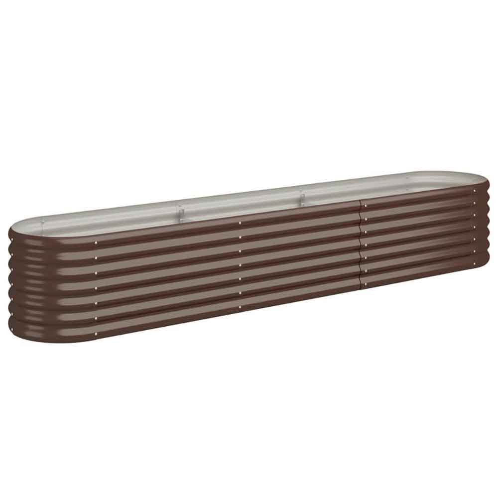 Modenza Oval 224 x 40 x 36cm Garden Galvanised Steel Planter in Brown