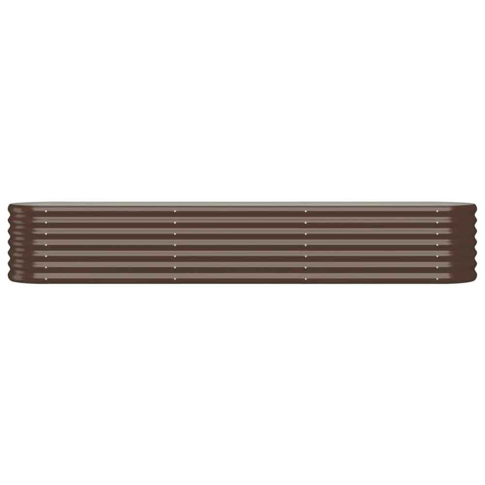 Modenza Oval 224 x 40 x 36cm Garden Galvanised Steel Planter in Brown
