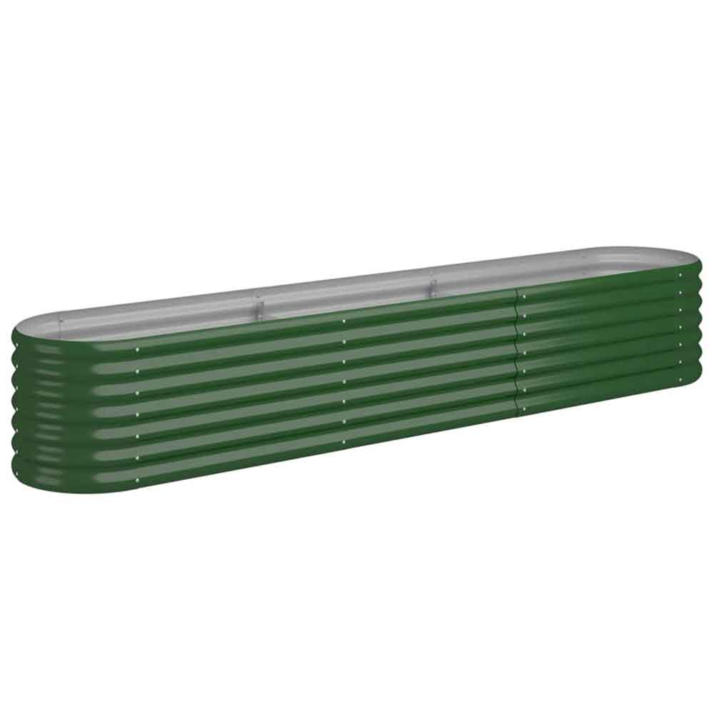 Modenza Oval 224 x 40 x 36cm Garden Galvanised Steel Planter in Green
