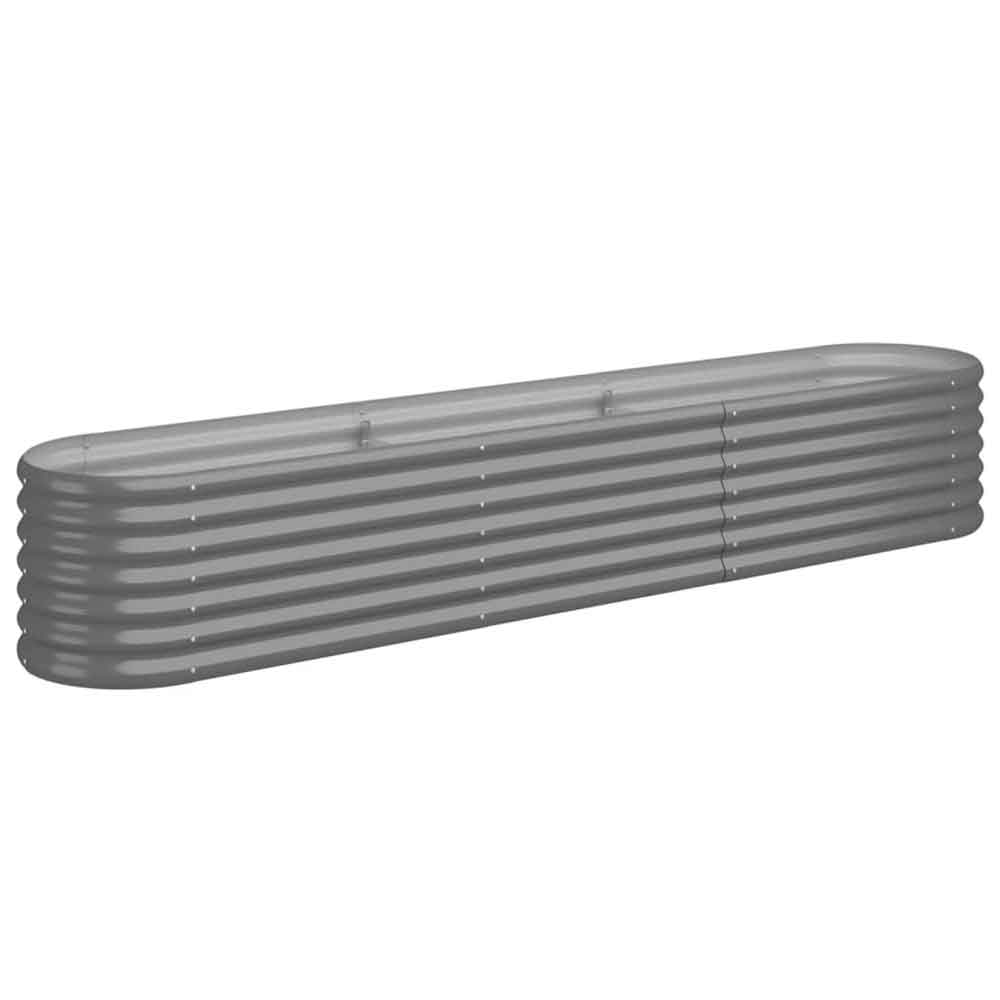 Modenza Oval 224 x 40 x 36cm Garden Galvanised Steel Planter in Grey