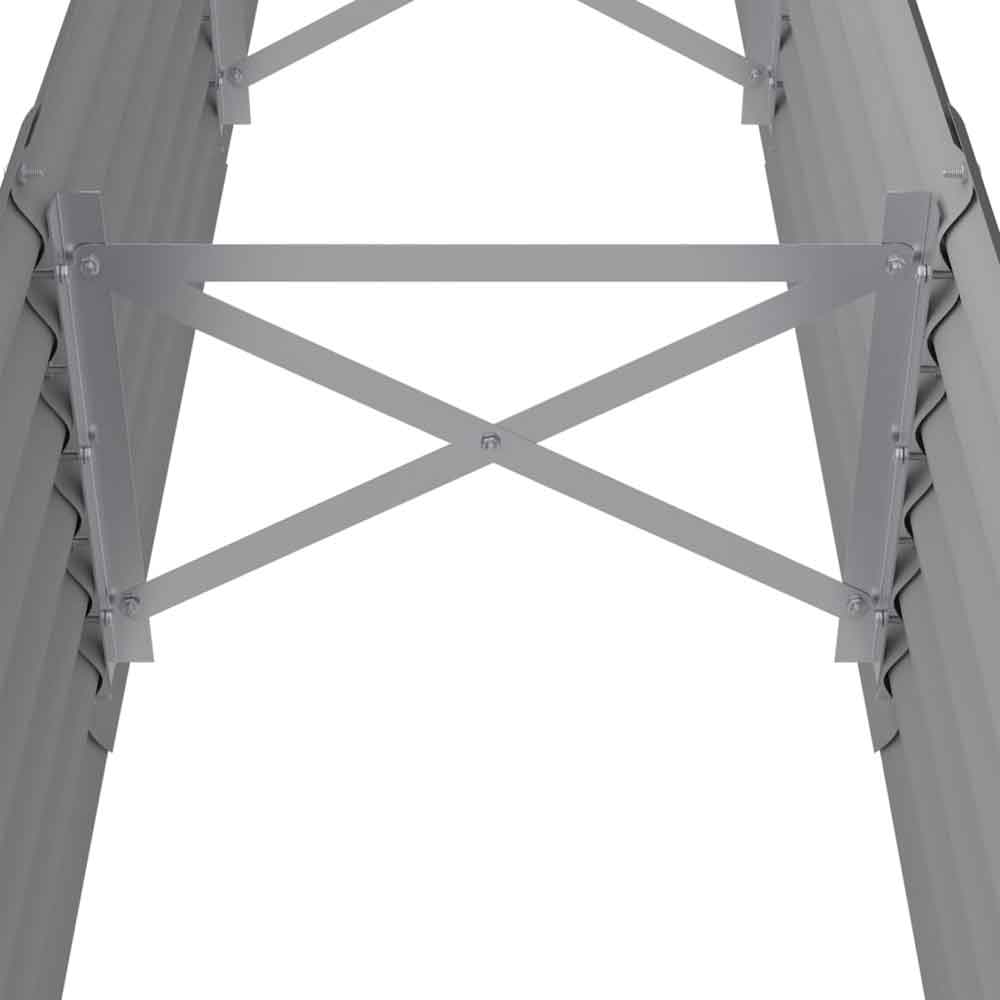 Modenza Oval 224 x 40 x 36cm Garden Galvanised Steel Planter in Grey