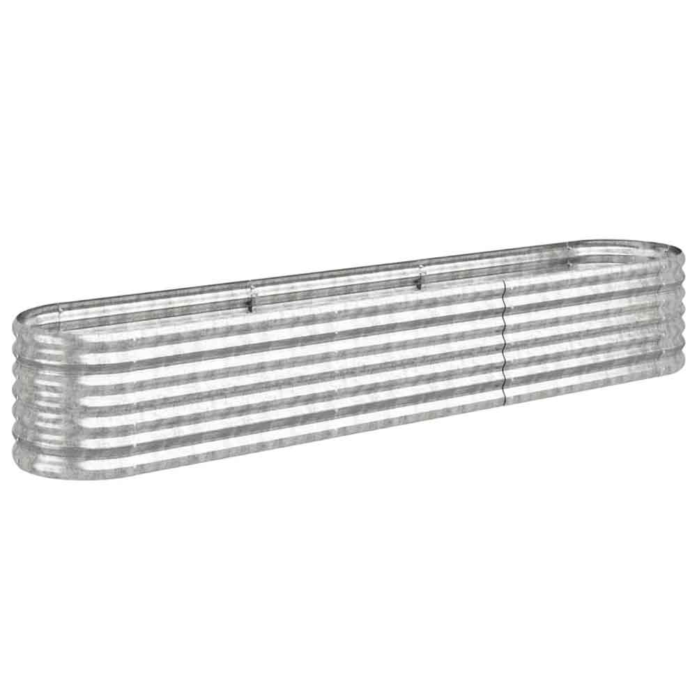 Modenza Oval 224 x 40 x 36cm Garden Galvanised Steel Planter in Silver