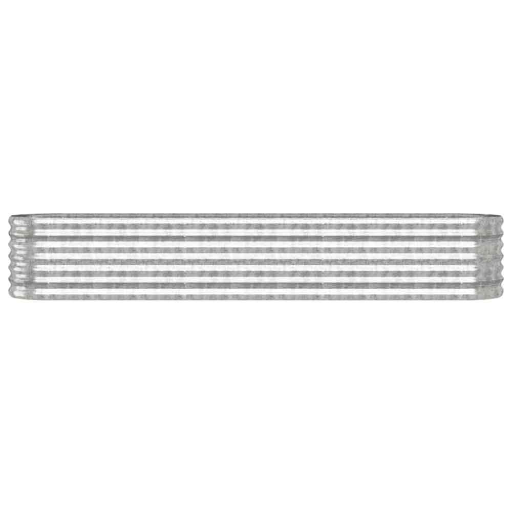 Modenza Oval 224 x 40 x 36cm Garden Galvanised Steel Planter in Silver
