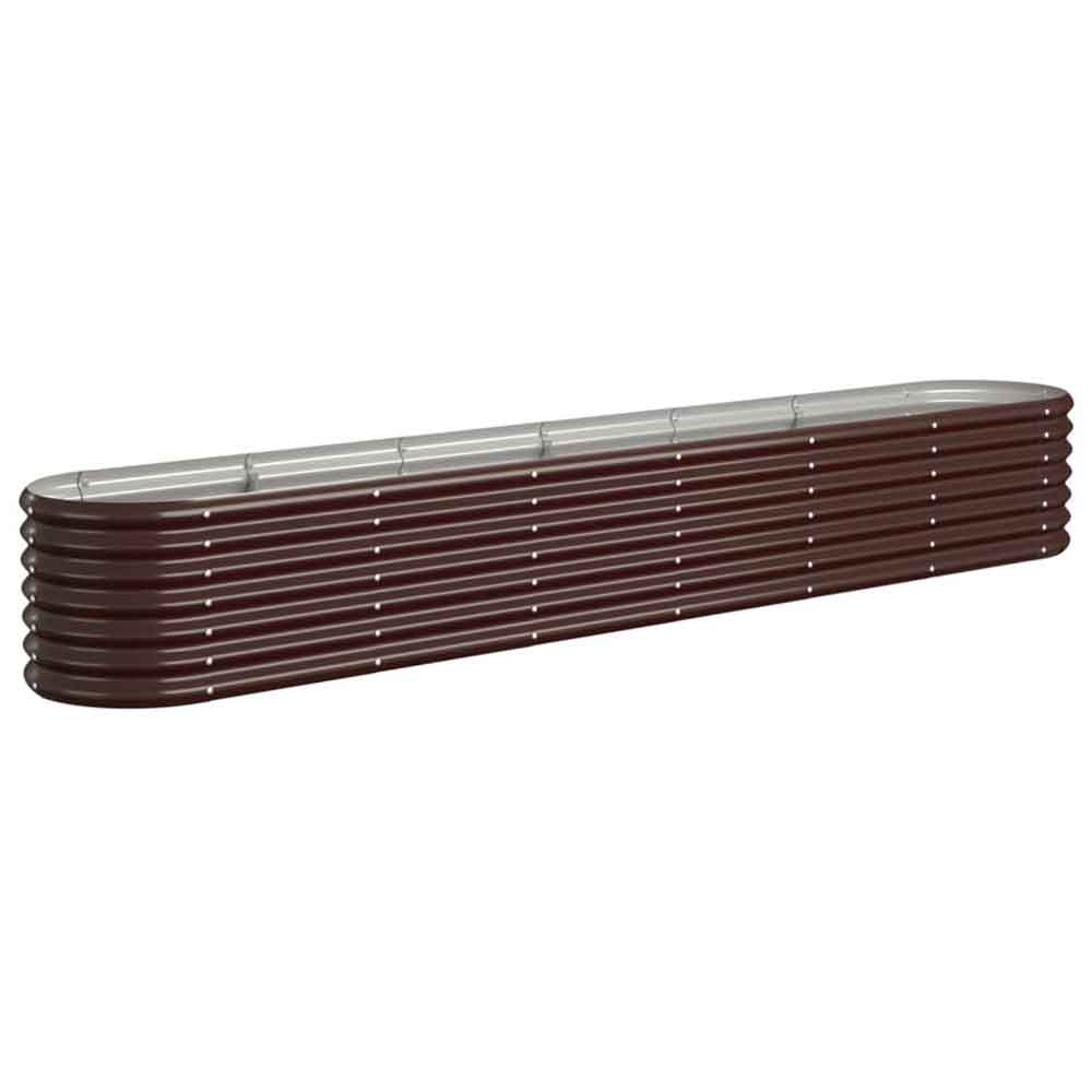 Modenza Oval 260 x 40 x 36cm Garden Galvanised Steel Planter in Brown
