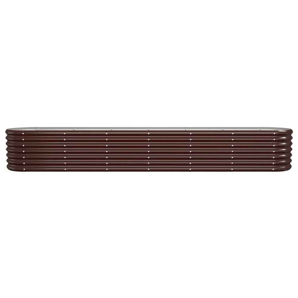 Modenza Oval 260 x 40 x 36cm Garden Galvanised Steel Planter in Brown
