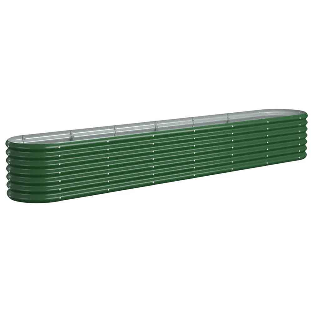 Modenza Oval 260 x 40 x 36cm Garden Galvanised Steel Planter in Green